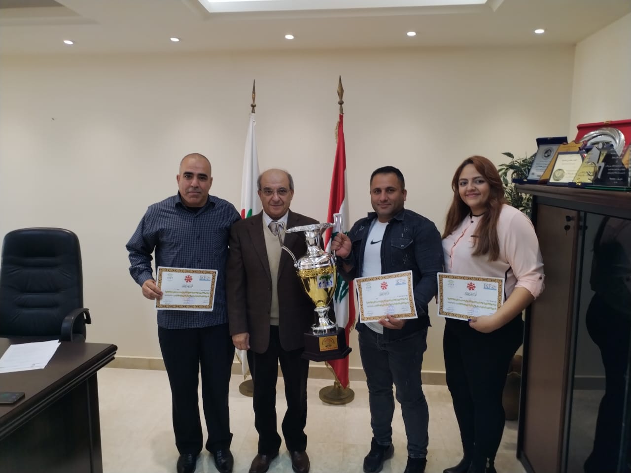 وزير الشباب والرياضة اللبنانية يستقبل ابطال العرب في  الكابادي image